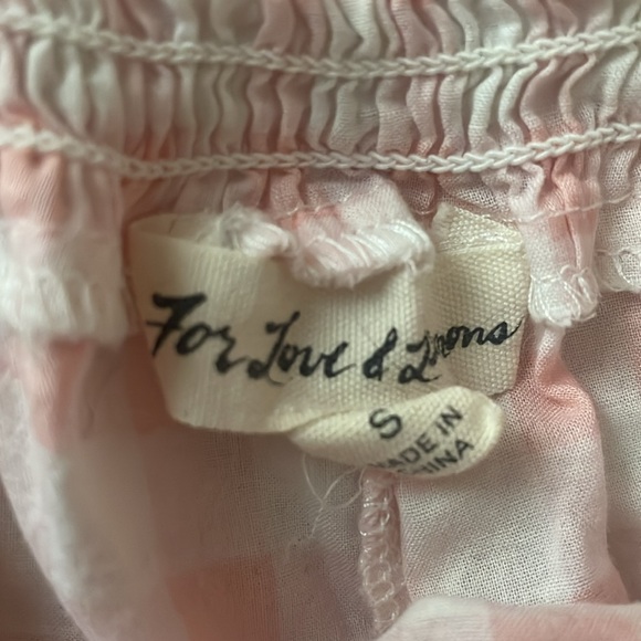 For Love & Lemons Pink Gingham Paperbag Waist Shorts - Picture 2 of 2